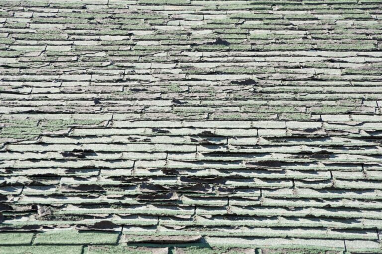 curling shingles sun damage green roof